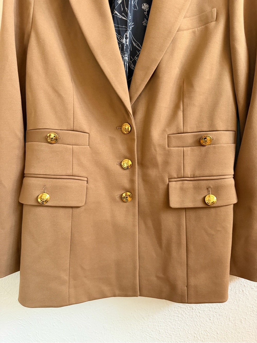 WHBM camel gold button jacket - Picture 3 of 11